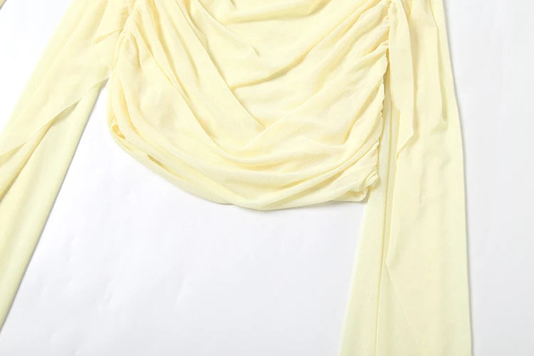 Weird Puss Sexy See Through Dress+Shawl Women Ruched Side Ribbon Coquette Skinny Midnight Clubwear Summer Vacation Party Bodycon