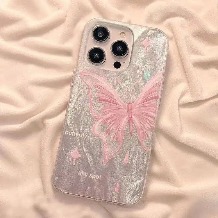 Fashionable Big Gold Butterfly Pattern Phone Case For iPhone 16 14 13 16E 12 11 15 Pro Max SE XR X XS MAX 7 8 Plus Cover