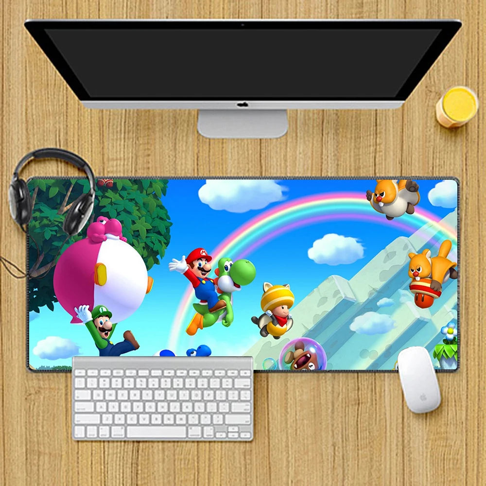 Hot Games Super M-Marioes Mousepad HD Printing Computer Gamers Locking Edge Non-slip Mouse Pad XXL90x40cm Keyboard PC Desk Pad