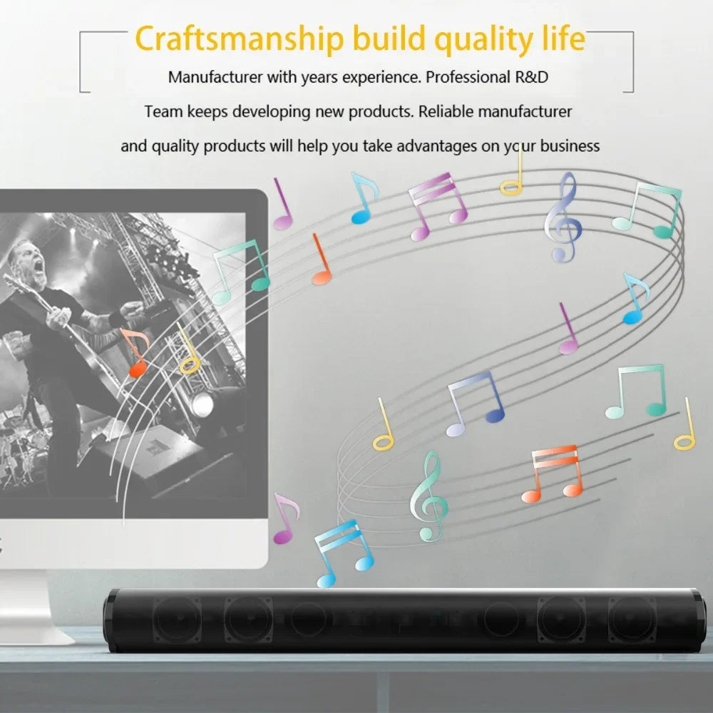 Super Powerful Sound Bar Portable Wireless Bluetooth Speaker Surround Stereo Home TV Sound Box Subwoofer FM Radio caixa de som