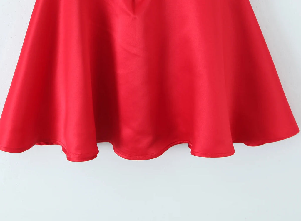 2025 Sexy White Wire Bra Corset Style Satin Sling Dress Women Slim Fit Low Waist Short Ball Gown Swing Dresses Femme Robe Red