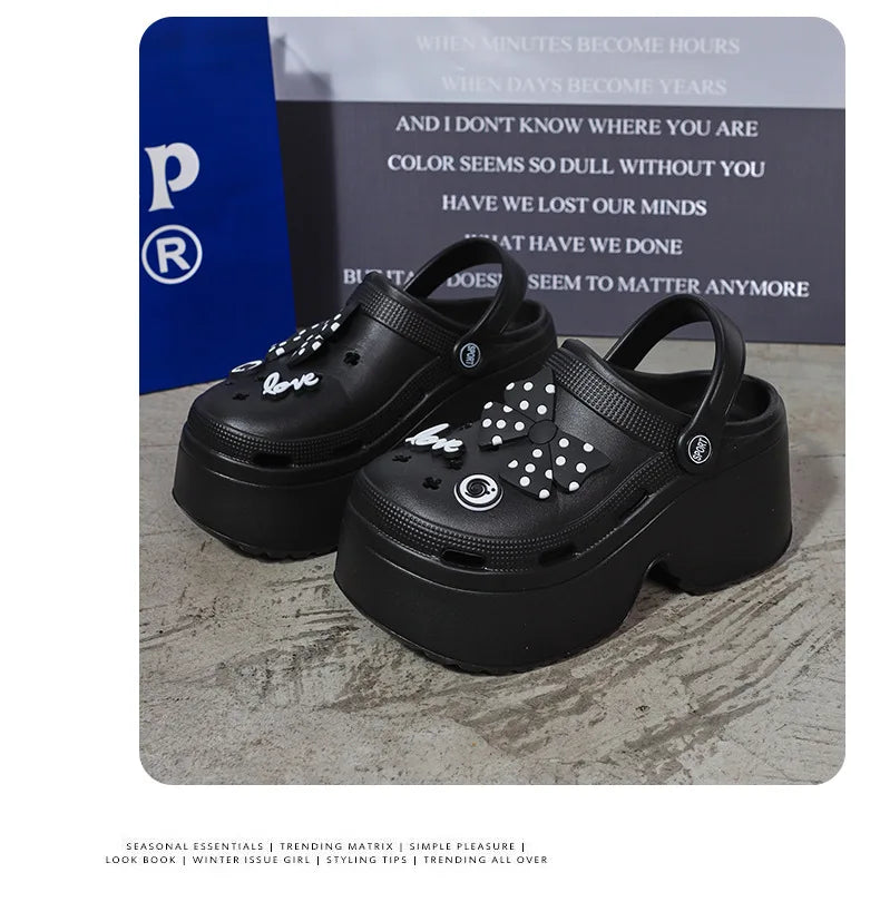 Women Chunky Platform Sandals New Summer Soft Thick Sole Diy Clogs Garden Shoes Woman Closed Toe Non-Slip Beach Slides Sandals