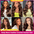 Reusable Knotless #27 Honey Blonde Highlight Crochet Bulk Human Hair For Boho Braids Body Wave Bundles Human Hair With Closure