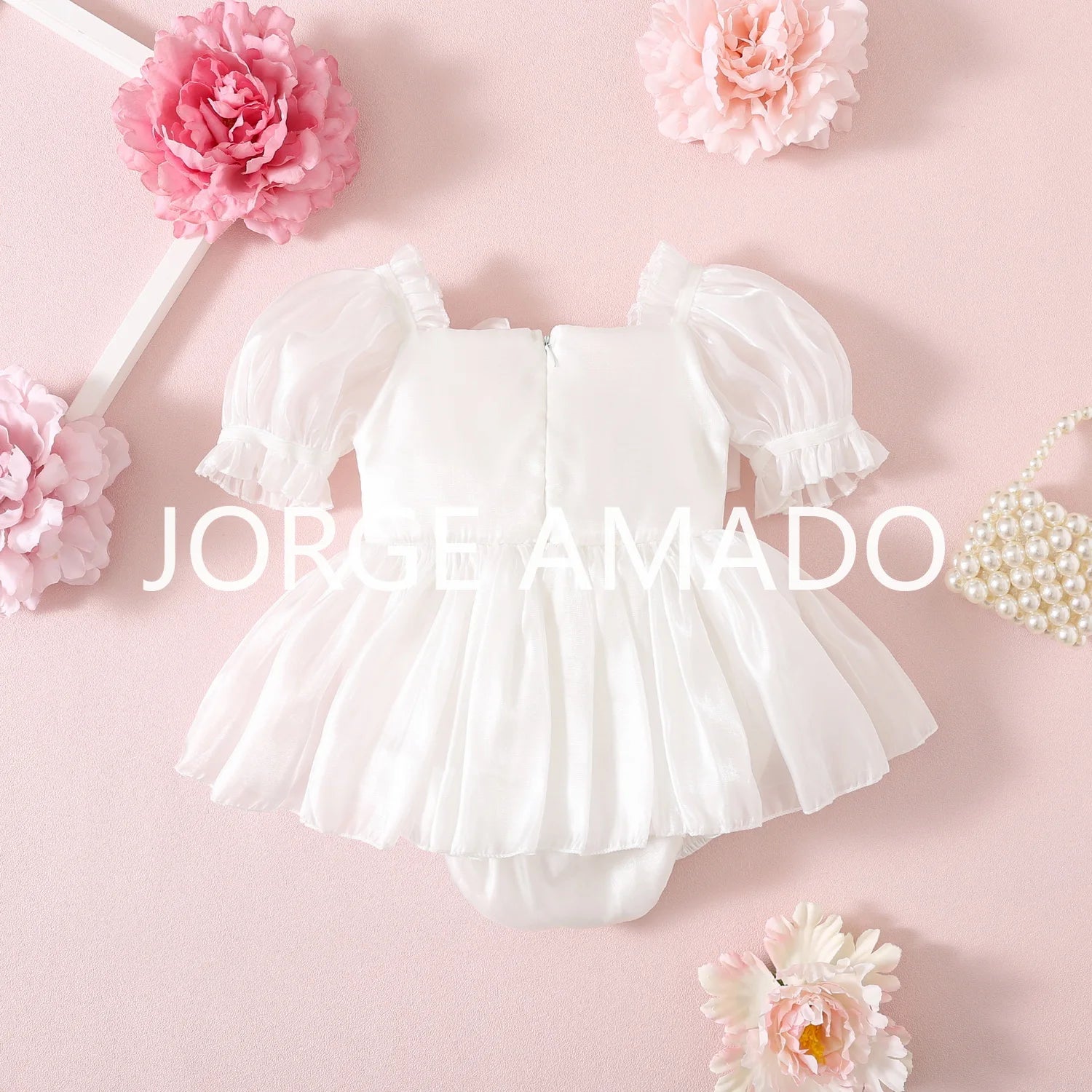 New Summer Bodysuit for Baby Girl Square Collar Sequined Large Bow Sleeveless Princess Jumpsuit Newborn Sweet Romper H1518