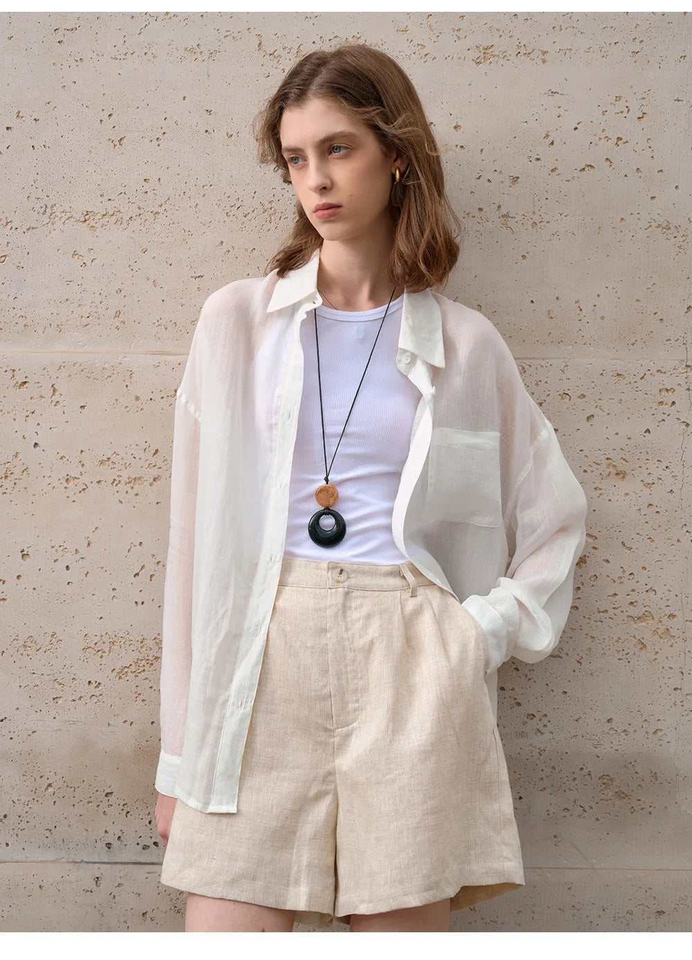 Retro 100% Linen Short Pants Women High Wasit Casual Harajuku Fashion Streetwear White Color Summer Office Lady Female Shorts