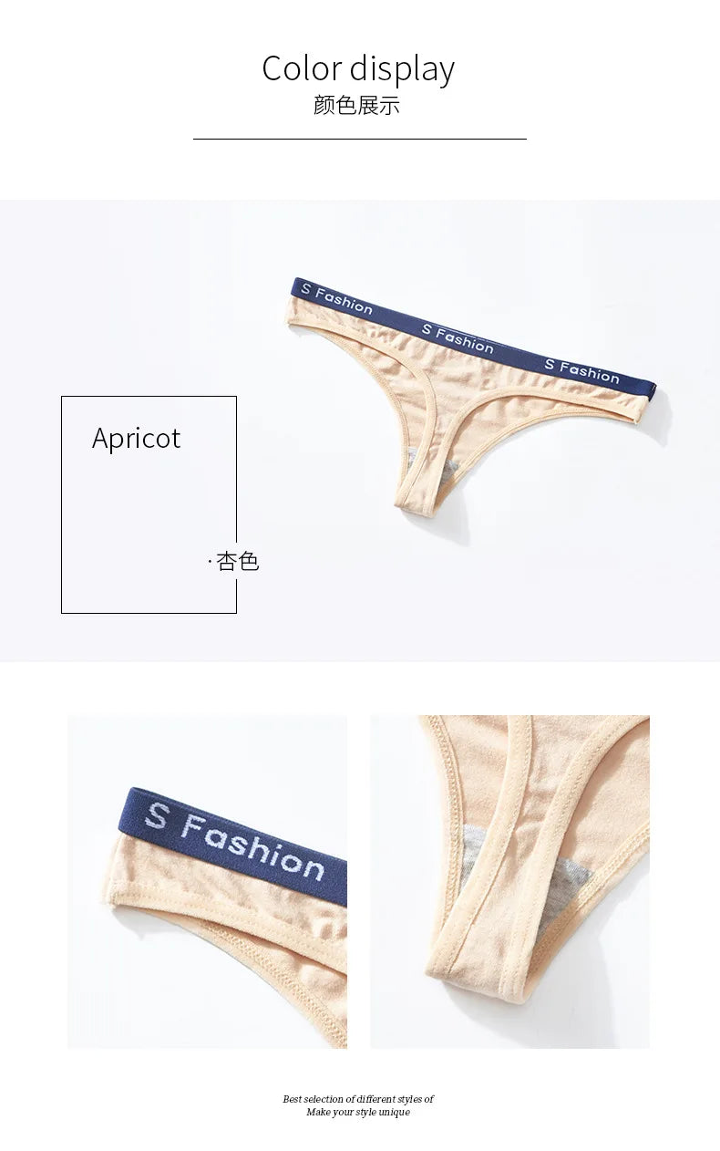 T-back Thongs Women Sexy Mini Briefs Seamless Underwear Low Rise G-string Cotton Underpants Breathable Lingerie Bikini Trunks