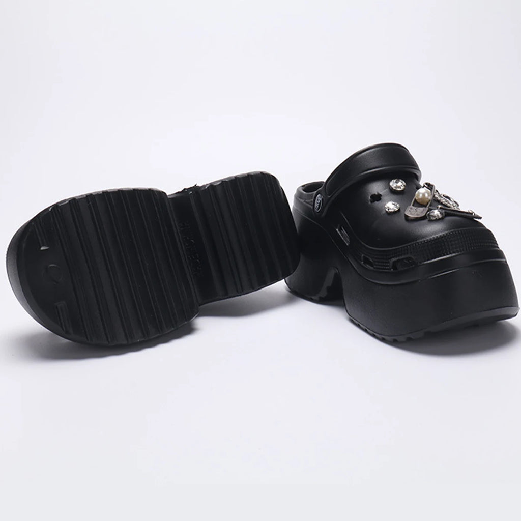 Women Chunky Platform Sandals 2024 Summer Soft Thick Sole Diy Clogs Garden Shoes Woman Closed Toe Non-Slip Beach Slides Sandals
