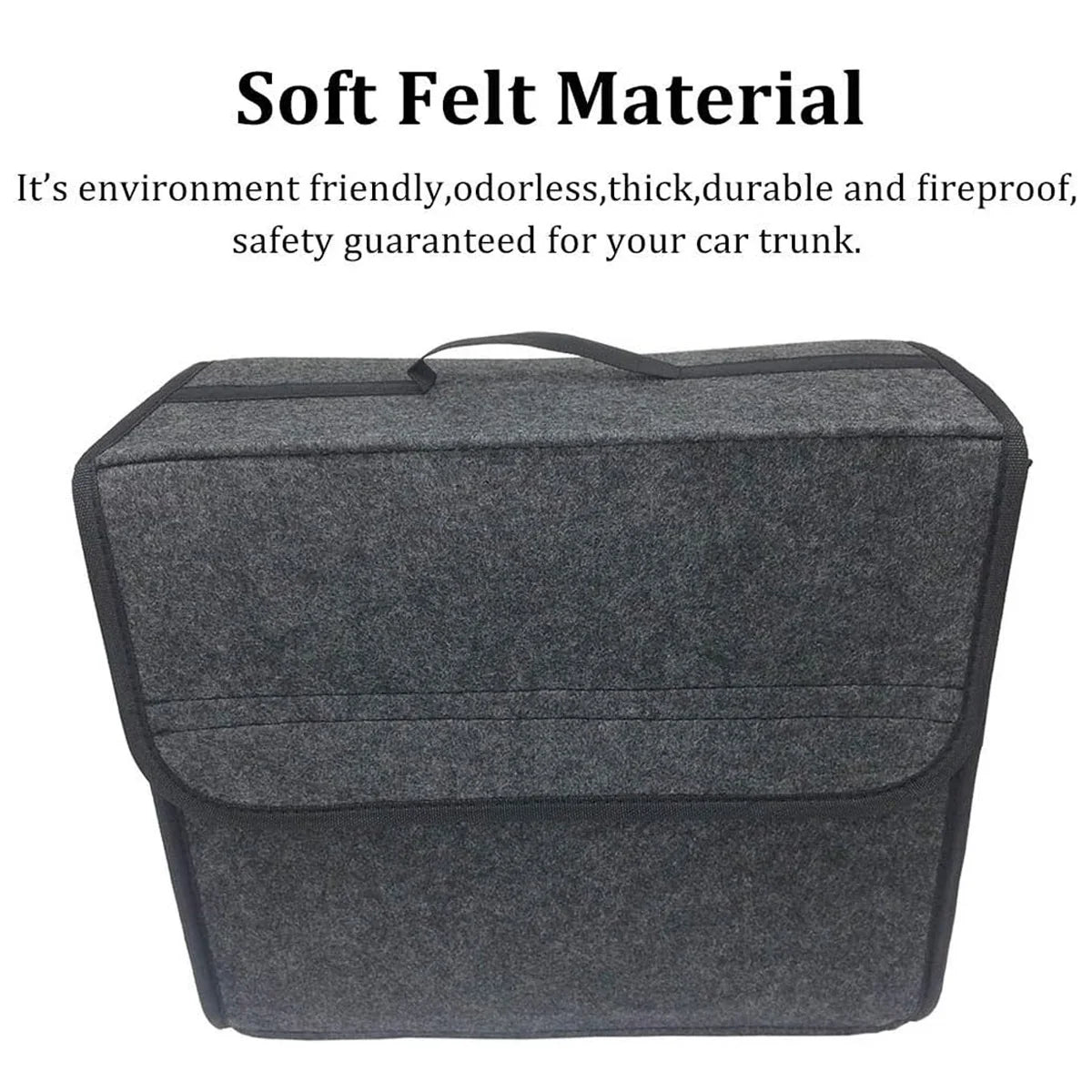 PINMOAP Large Capacity Storage Bag Foldable Car Felt Box Car Trunk Storage Bag Thickened Material Handbag Automotive Supplies