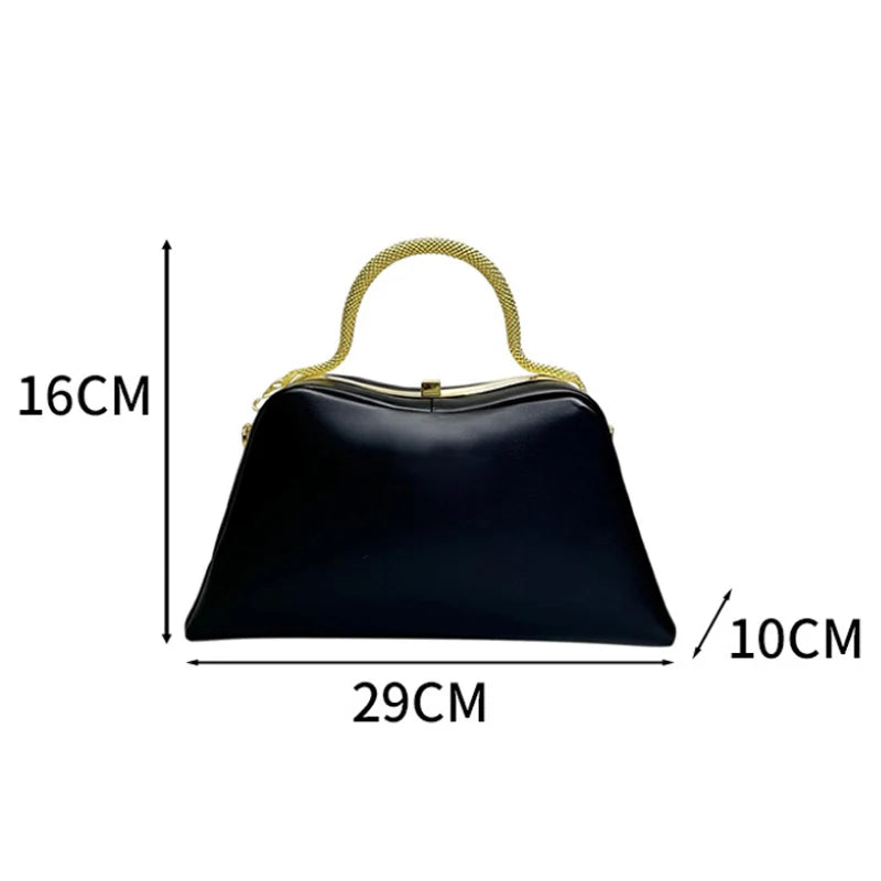Luxury Designer Handbag for Women 2026 New Retro Commuter Clip Bag Ladies Crossbody Bag