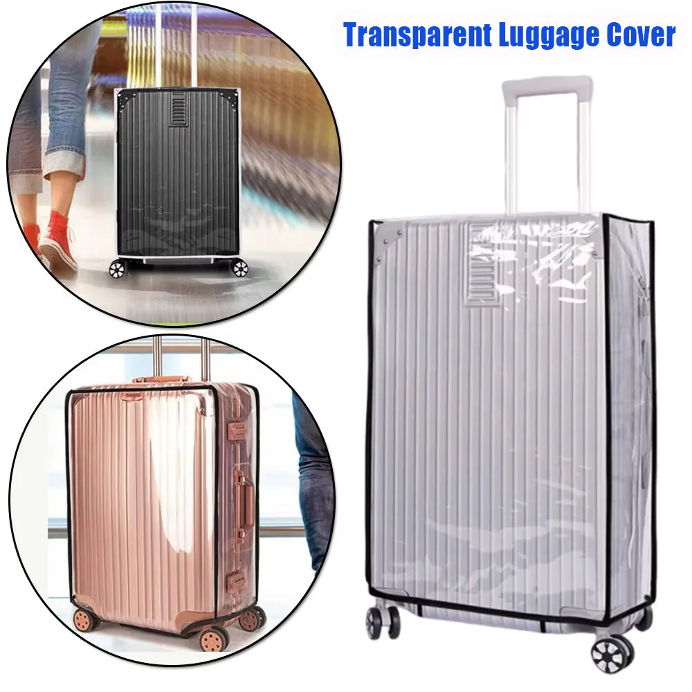 Full Transparent Luggage Protective Cover Waterproof PVC Suitcase Case Suit for 18-30 Inch Trolley Suitcase Dustproof Cover
