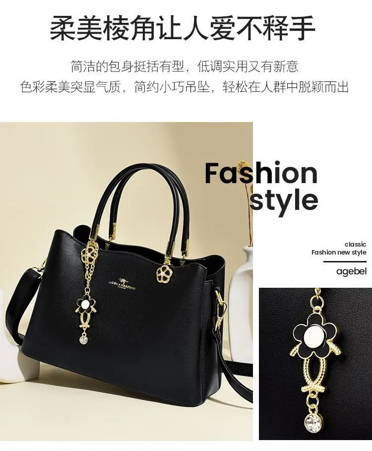 Unique Solid Color Retro Diaper Bag Luxury Crossbody Handbag For Women Chic Leather Shoulder Tote Purse