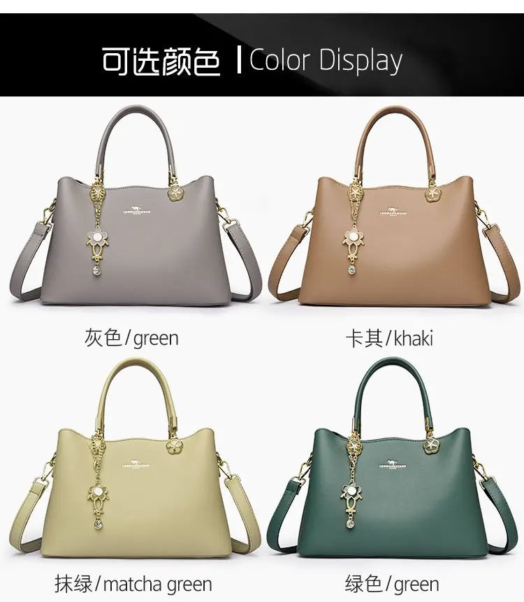 Unique Solid Color Retro Diaper Bag Luxury Crossbody Handbag For Women Chic Leather Shoulder Tote Purse