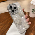 Luxury Diamond Butterfly Clear Phone Case For iPhone 17 Air 16 15 14 13 12 Pro Max Transparent Plating Soft Silicone Back Cover