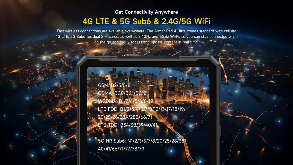 Ulefone Armor Pad 4 Ultra (T ) 16GB(8+8) 256GB 5G Rugged Tablet 11800mAh 10.36 Inch Android 14 50MP LED Light Tablets PC Global