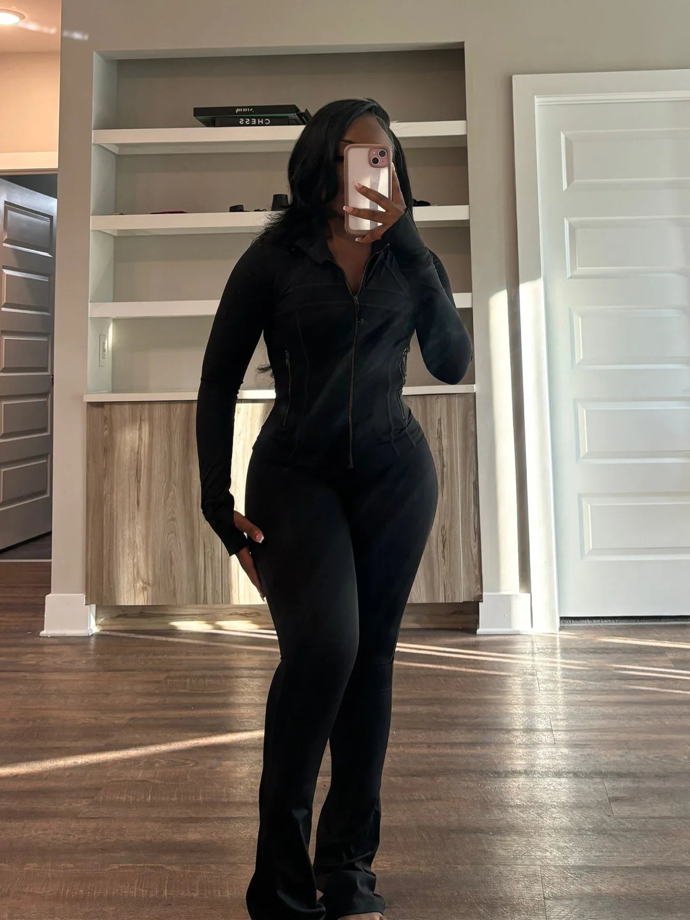 Women 2 Two Piece Outfits Casual Sports Workout Sets Bodycon Tracksuit Long Sleeve Zip Up Jacket Jogger Matching Sweat Pants Set