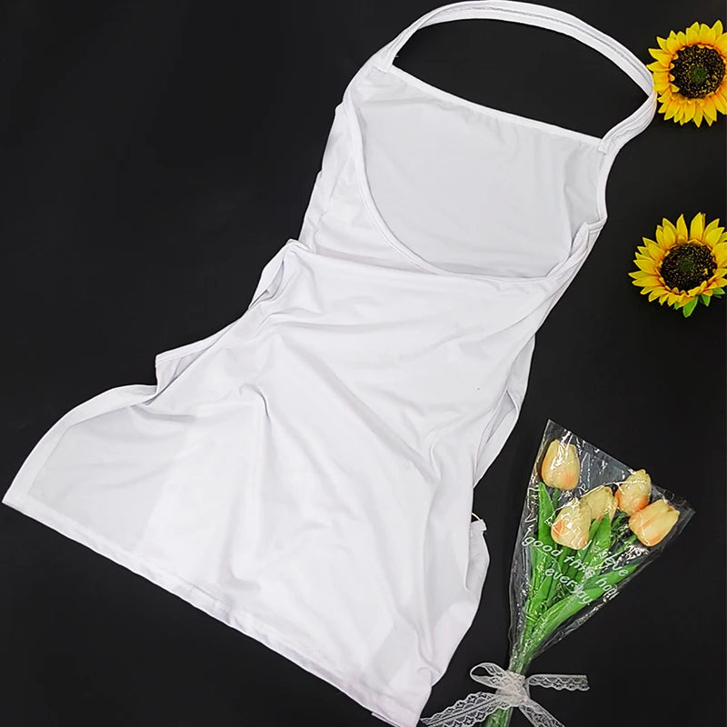 Women Sexy Dress Elegant Lady Sleeveless Ring Buckle Side High Slit Cutout Night Club Dresses Y2k Halter Mini Dress Streetwear