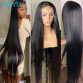 Peruvian Hair Bone Straight 13x4 Transparent Lace Frontal Virgin Natural Color Human Hair Wig 4x4 Lace Front Wig For Black Women