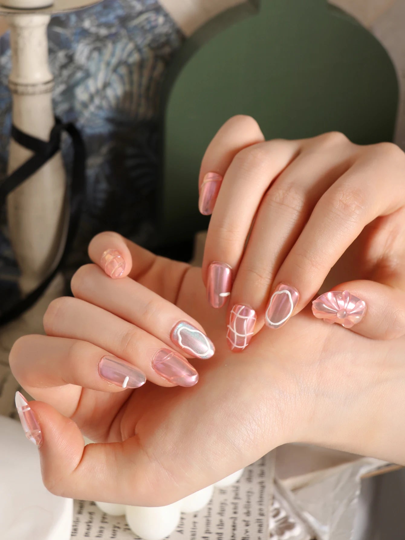 10Pcs Press on Nails Short Brown Nails Halation Acrylic Press on Nails Fake Nails Includes 1 Sheet Adhesive Tabs & 1 Pc Mini File