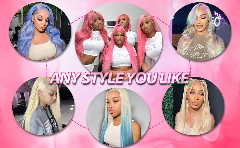 613 HD Transparent Lace Frontal Wig 13x6 Blonde Bone Straight 100% Human Hair Wigs Pre Plucked High Density Brazilian Real Hair