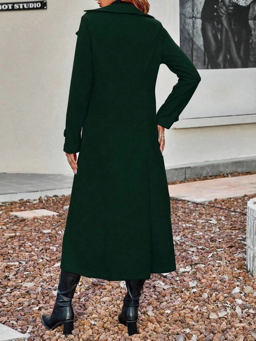 Fashion Autumn Winter Double-breasted Warm Woolen Coat For Women's Elegant Stylish Long Versatile Woolen Coat Female Office 2025