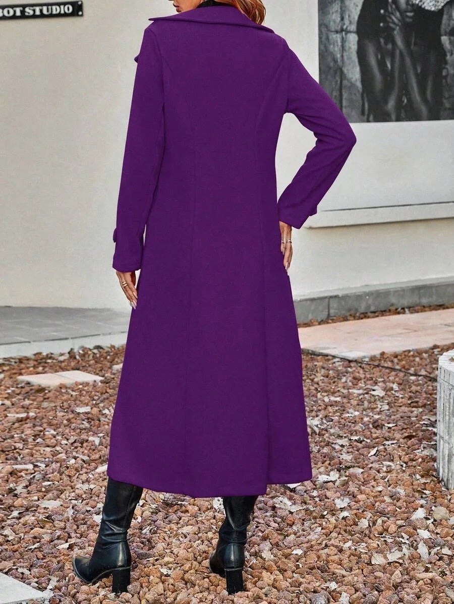 Fashion Autumn Winter Double-breasted Warm Woolen Coat For Women's Elegant Stylish Long Versatile Woolen Coat Female Office 2025