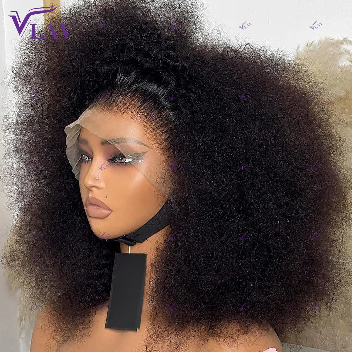 450 Density Glueless Wig Human Hair Afro Kinky Curly 13×6 HD Lace Frontal Wig 360 HD Transparent Lace Wig Human Hair Wear And Go