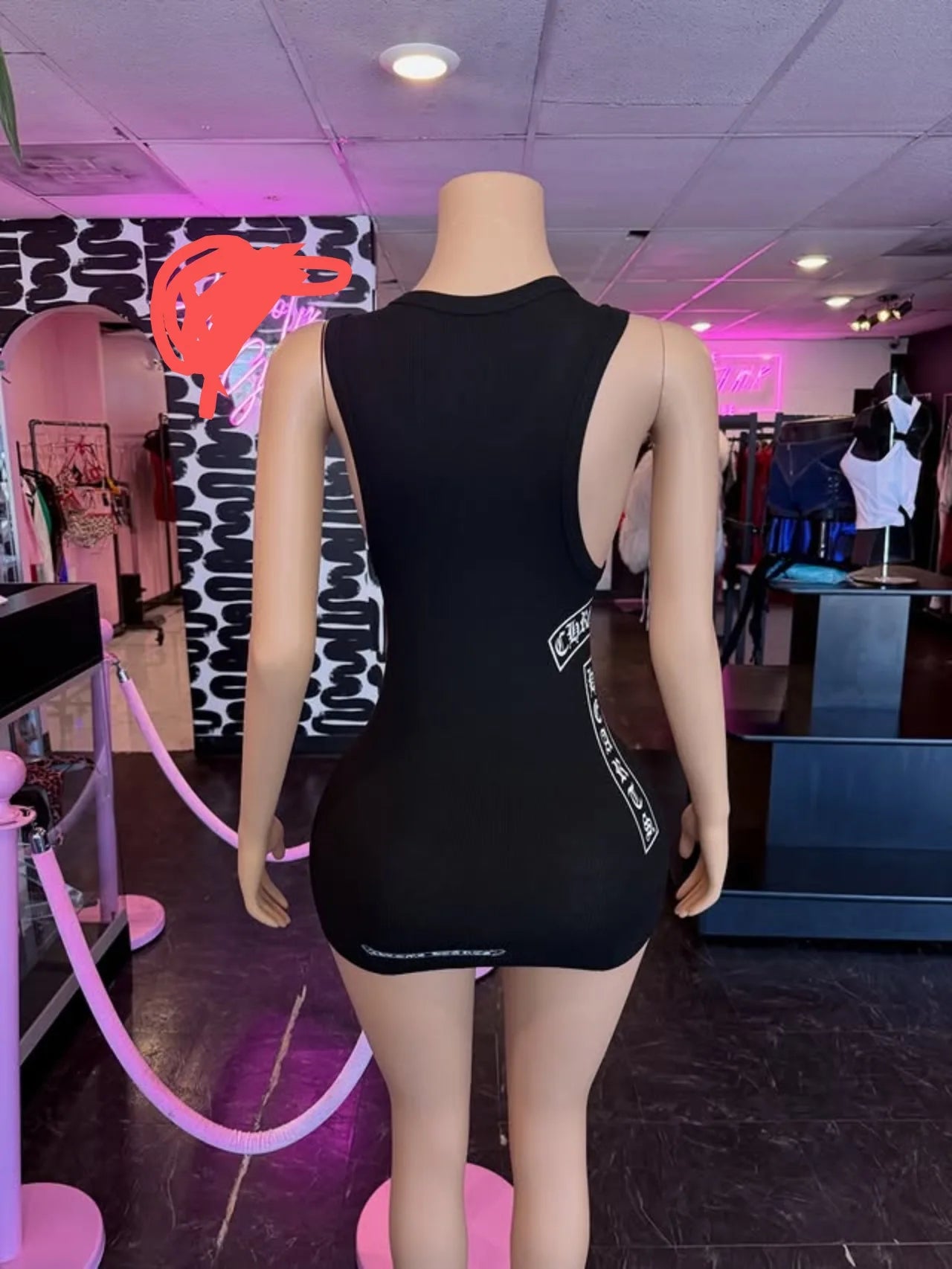 Gothic Women's Letter Print Tank Mini Dress 2026 Summer Y2K Sleeveless Bodycon Streetwear Sexy Skinny Night Club Party Outfit