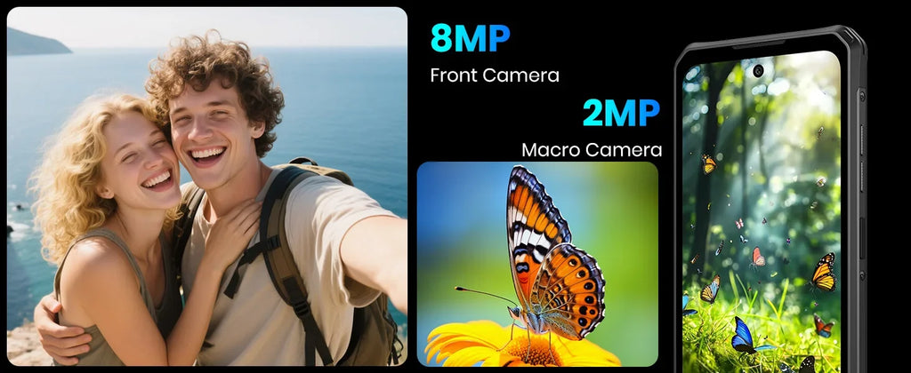 Fossibot [F114] 4G Smartphone 16GB(4+12) RAM 128GB ROM 5000mAh 18W Android 15 Unisoc T615 Ultra-thin Rugged Phone 4G 50MP