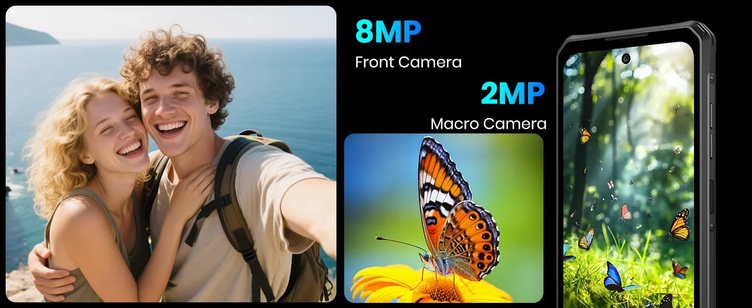 Fossibot [F114] 4G Smartphone 16GB(4+12) RAM 128GB ROM 5000mAh 18W Android 15 Unisoc T615 Ultra-thin Rugged Phone 4G 50MP