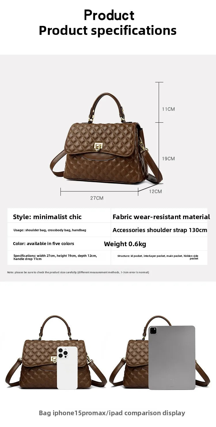 Fashionable Urban Women's Handbag 2025 Spring Season PU Material Medium Size Zipper Opening Soft Tote Bag Single Shoulder Bag