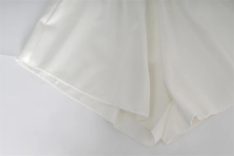 Women Pyjamas Suit Lace Up Ruffles Sexy Crop Top Pajama Tank Tops Crop Tops Set Shorts Summer White Sexy Vest Sleepwear 2024