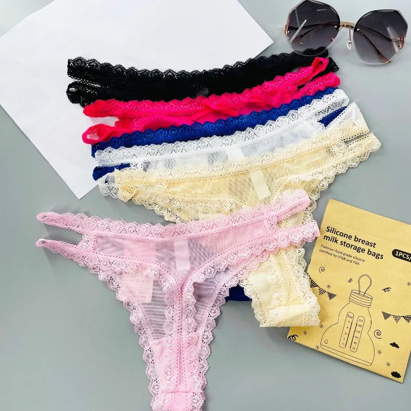 Lace Sexy Mesh Transparent Thong Women Panties Underwear Women Seamless G-String Female Underpants Intimates Lingerie