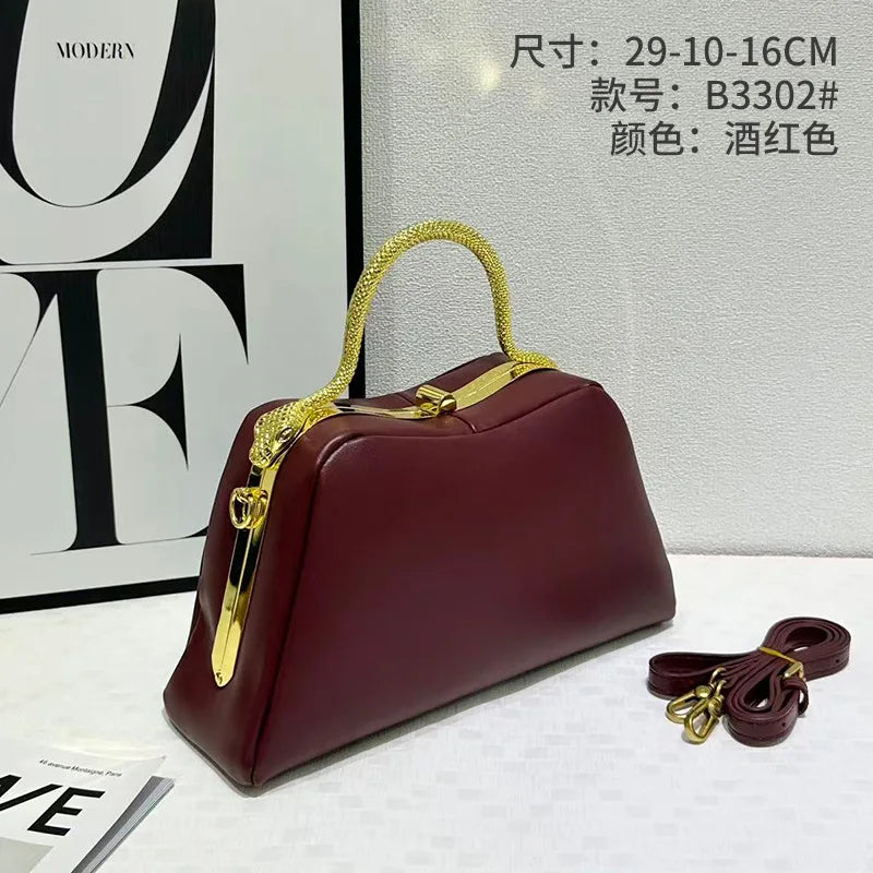 Luxury Designer Handbag for Women 2026 New Retro Commuter Clip Bag Ladies Crossbody Bag