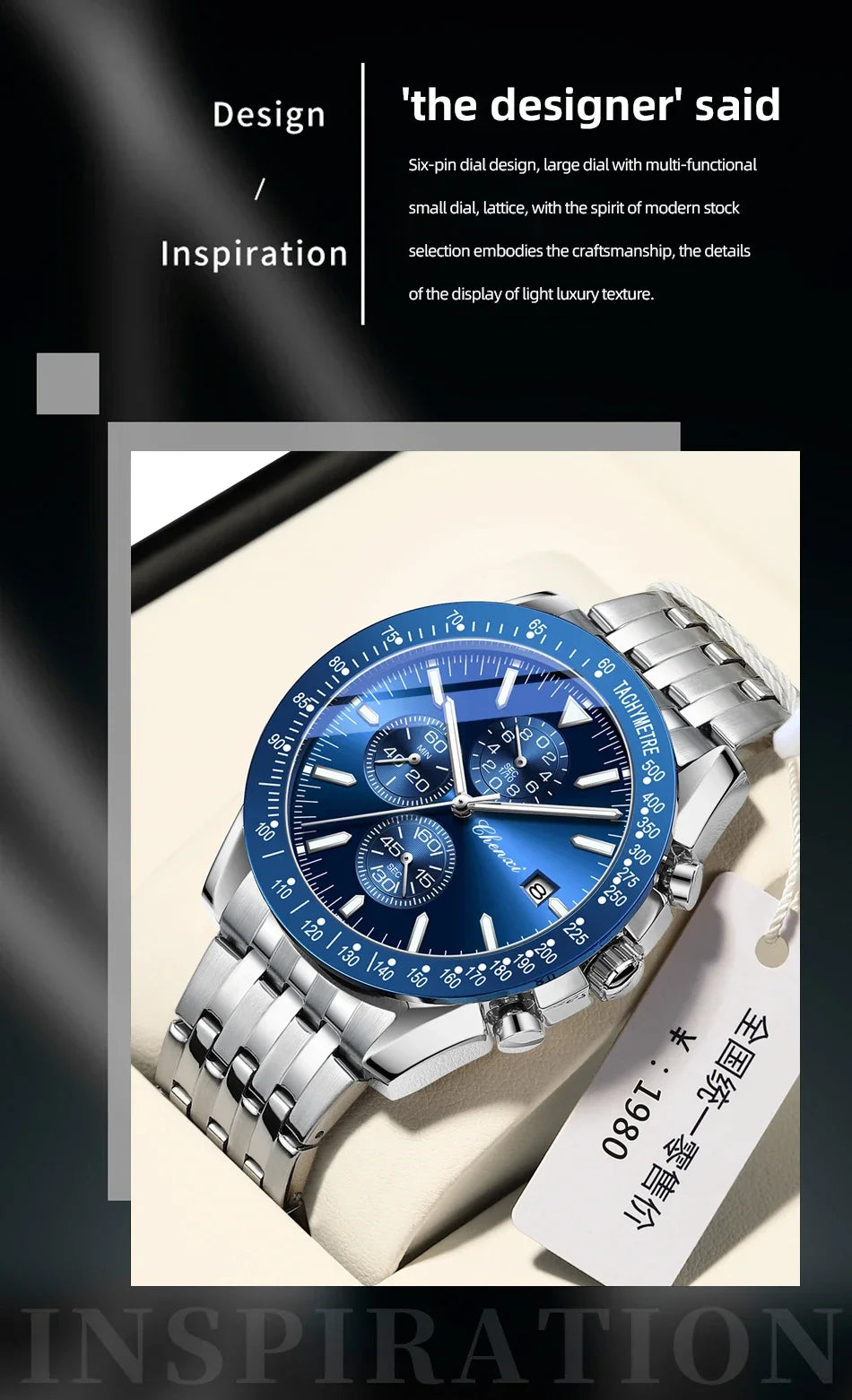 CHENXI Top Luxury Brand Men's Quartz Watch Series Waterproof Stainless Steel Elegant Wristwatch Classic Design for Gentlemen