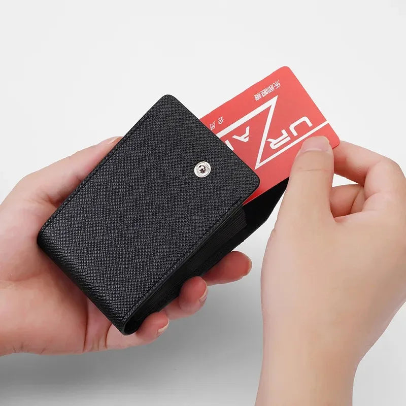 New PU Leather Men Wallet Credit Cards Bank Card Change Holder Fashion Casual Business Mini Multifunctional Buckle Purse Pocket