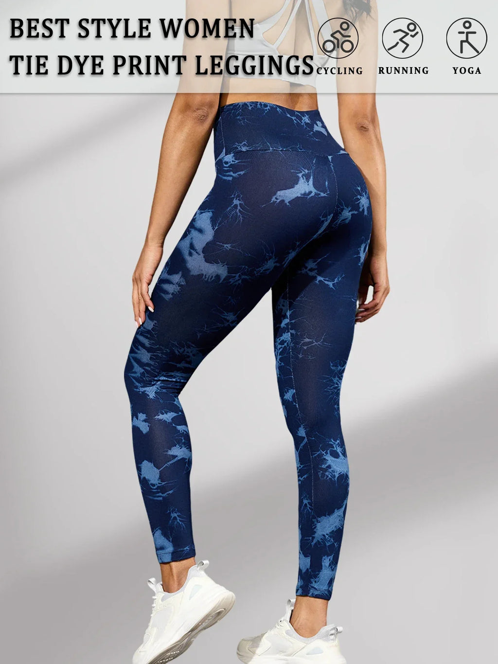 Super Soft High Waisted Tie Dye Leggings for Women Yoga Running Gym No See Through Workout Athletic Tights Push Up Gym Fitness