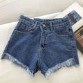 2026 New Summer Women High Wiast Raw Hem Denim Shorts Soild White Black Blue Korean Wide Leg Pants Mon Shorts  Jean Shorts