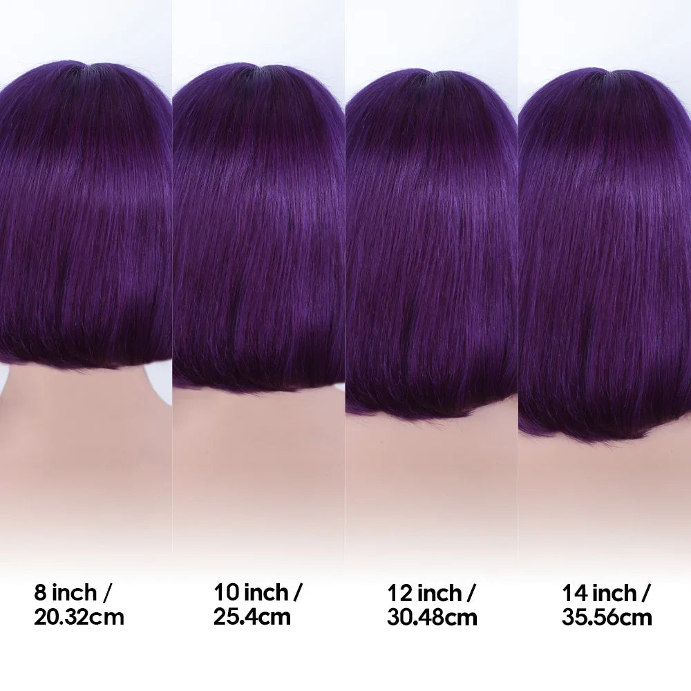 Sleek Ombre Pink Transparent Short T Lace Bob Human Hair Wigs Peruvian Straight 13x6x2 Lace Front Wig For Women Pre Plucked