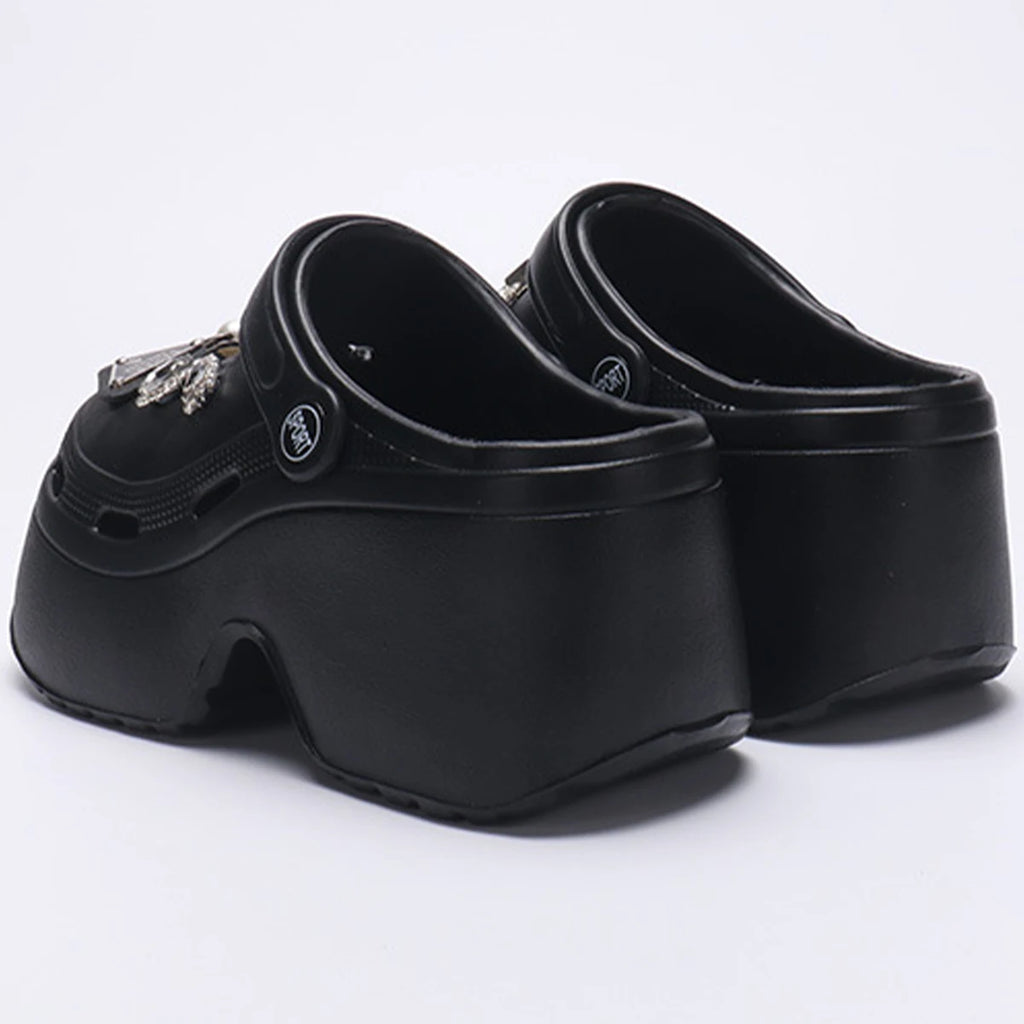 Women Chunky Platform Sandals 2024 Summer Soft Thick Sole Diy Clogs Garden Shoes Woman Closed Toe Non-Slip Beach Slides Sandals