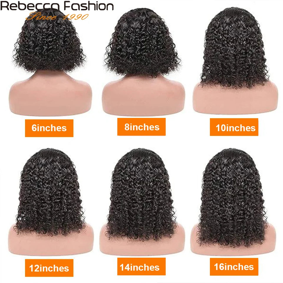 180D Short Cut Deep Wave Bob Lace Wigs Lace Front Human Hair Wigs Brazilian Bob Lace Front Wigs Deep Curly Lace Frontal Wig