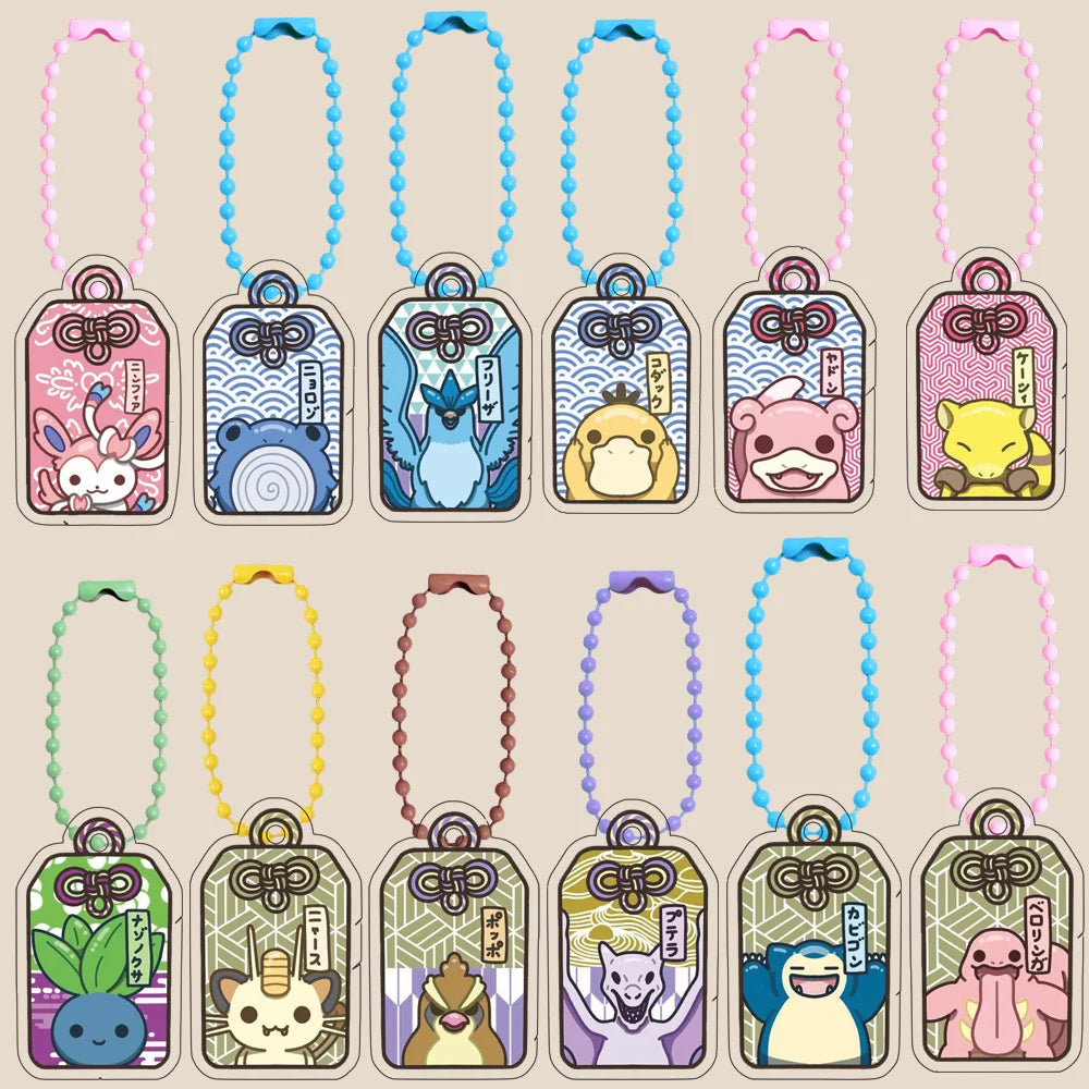 Keychain for Pokemon Poliwag Articuno Snorlax Slowpoke Cubone Acrylic Keychain Mobile Phone Car Backpack Bag Pendant Gift 5Cm