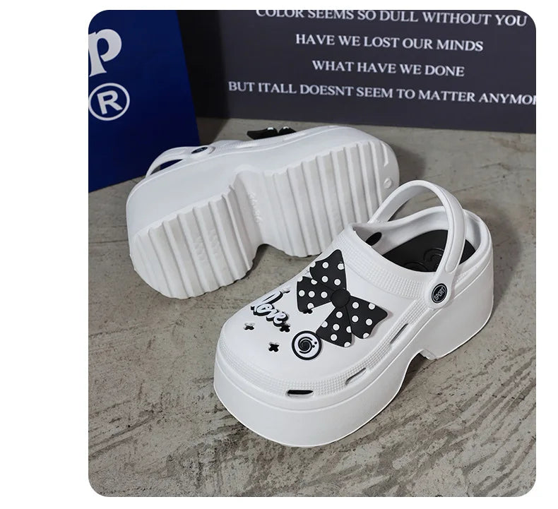 Women Chunky Platform Sandals New Summer Soft Thick Sole Diy Clogs Garden Shoes Woman Closed Toe Non-Slip Beach Slides Sandals