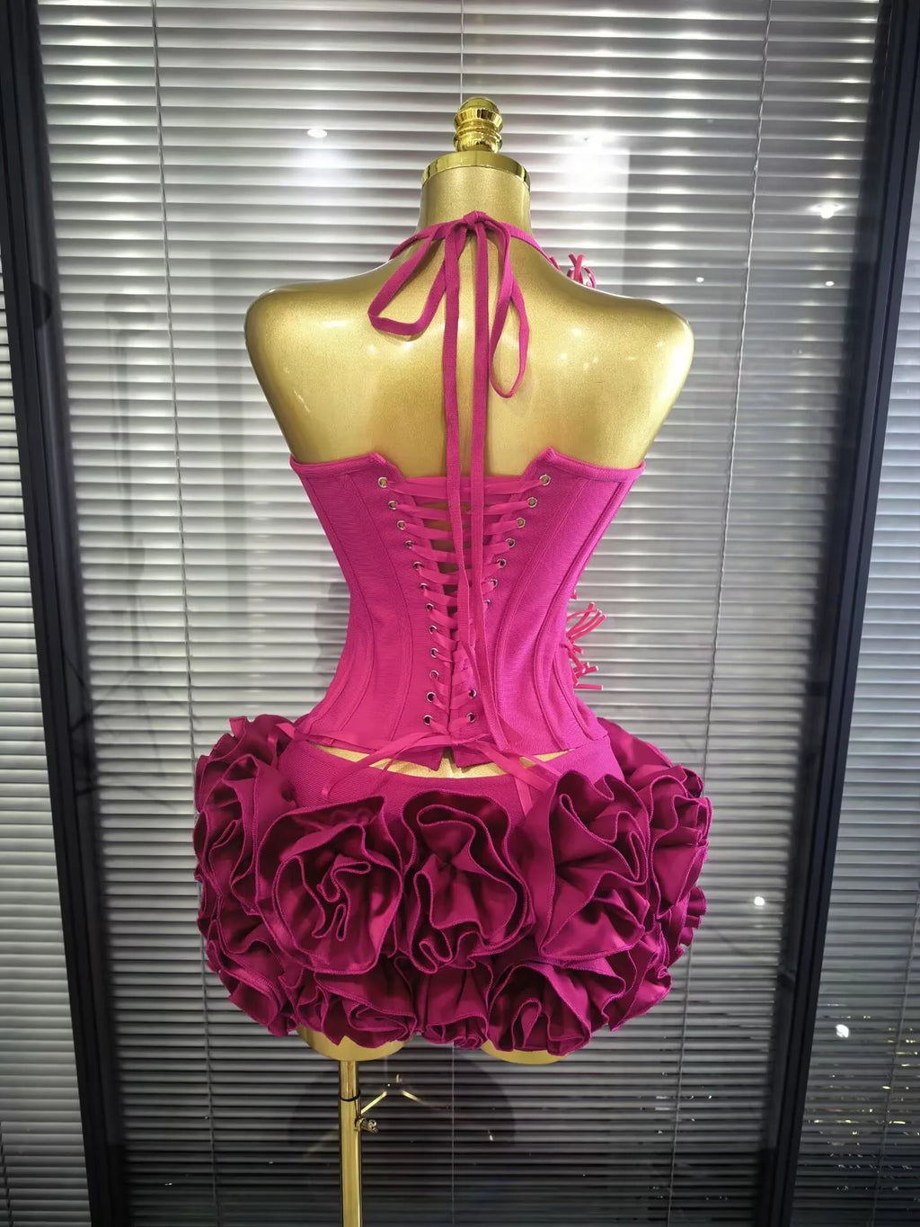 Christmas Style Women Sexy Strapless Florlas 2 PIeces Bodycon Mini Bandage Dress Nightclub Party Wedding Mermaid Outfit