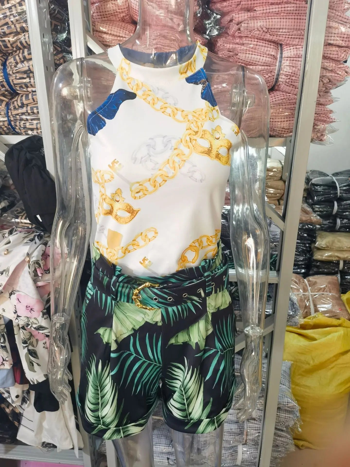 2026 Summer 2PCS Sets Women's Sleeveless Floral Print Tank Tops and Shorts Suit High Waist Matching Sets Female Elegant Outfits