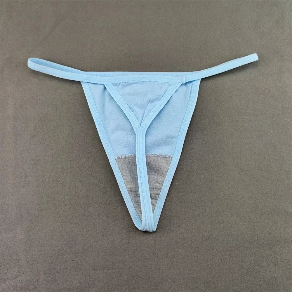 3 PCS Candy Color Cotton T-back Thong Women Pack Low Waist Thin Belt Ladies G-string Underwear Sports Sexy T-Pants