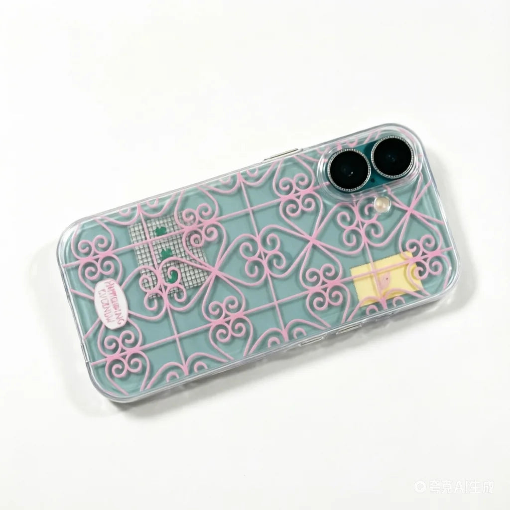 Green Line Pattern Phone Case For iPhone 17 Pro Max Air X XR XS Max 7 8 Plus 16 15 14 13 12 11 Transparent Soft Back Cover Y2K