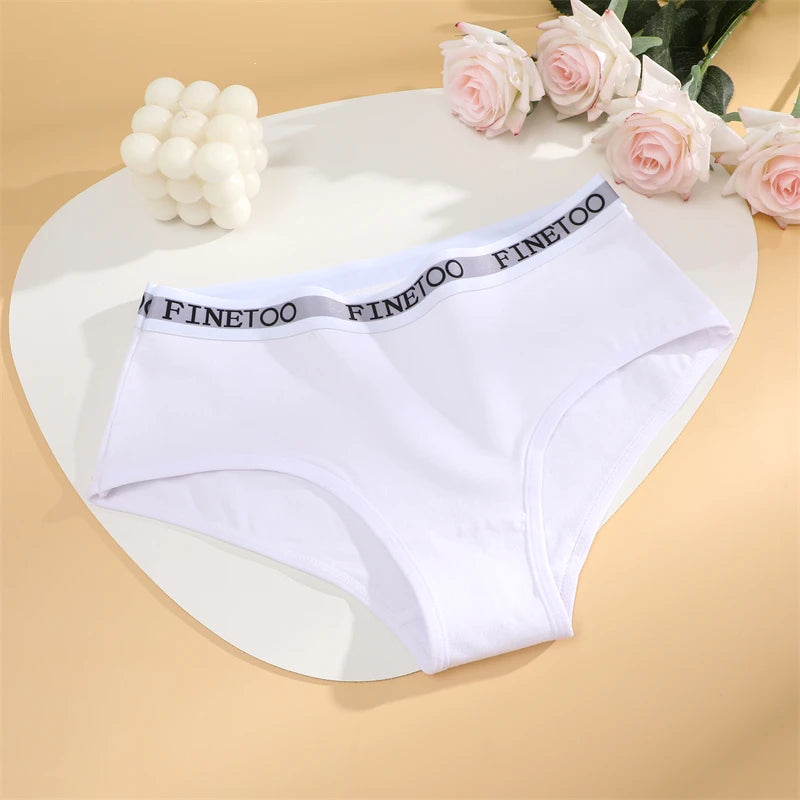 5Pcs/Set Women Cotton Panties Female Middle Waist Sexy Panties Seamless S-XL Underwear Solid Color Bikini Girls Intimates Briefs