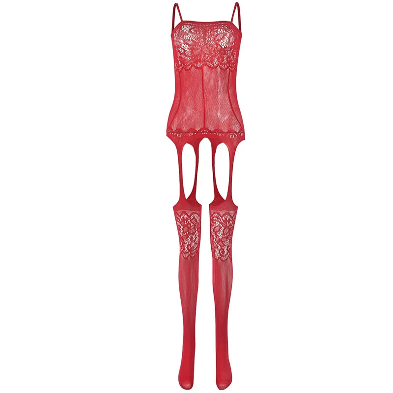 Sexy Burst Models Erotic Lingerie Female Foreign Trade Open Gear Body Stockings Large Size See-through Erotic Net Clothes