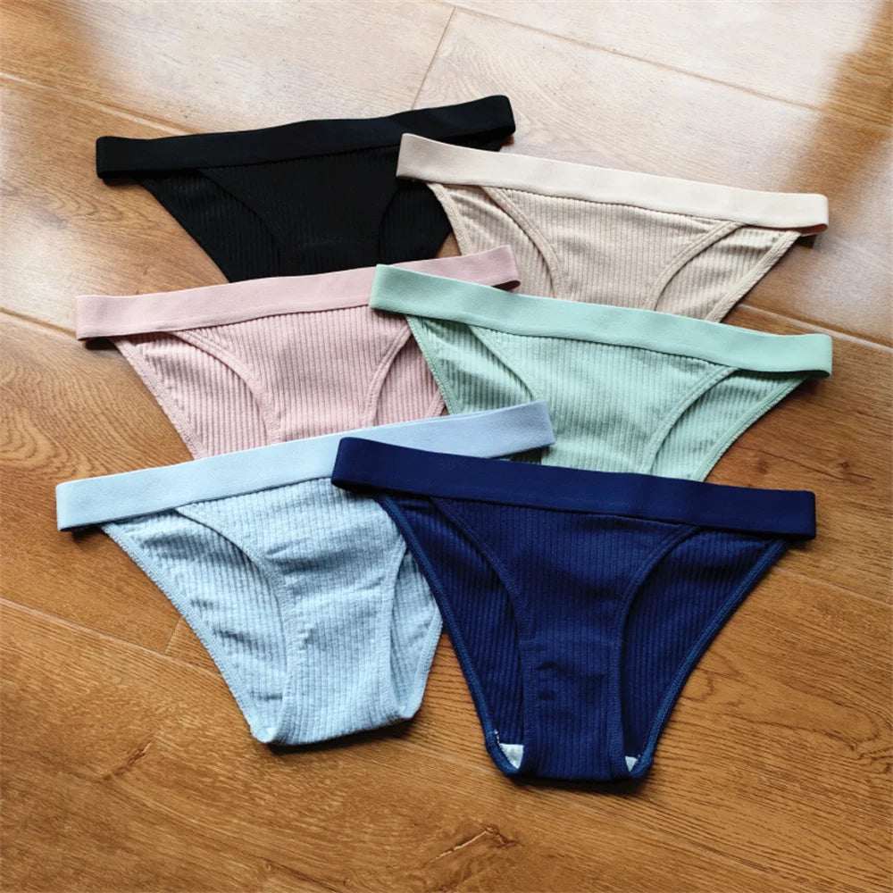 2Pcs/Pack Soft Cotton Briefs for Women Free Shipping Simple Low Waist Bikini Panties Comfortable Sports Underwear
