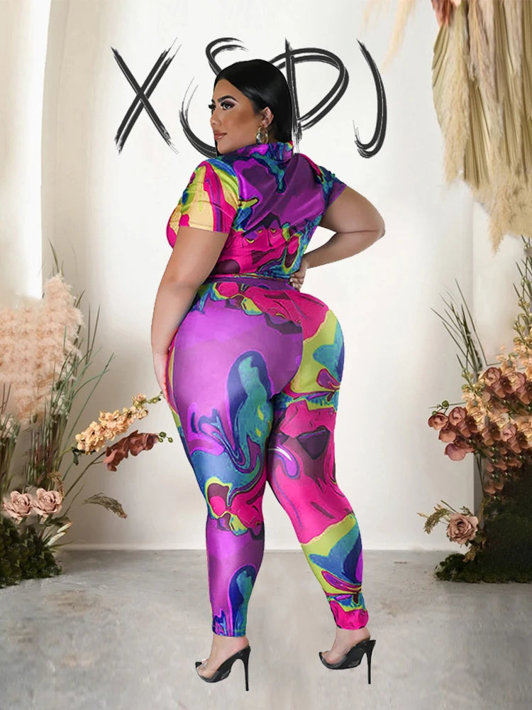 Summer Suit Ladies Satin Silk Top and Pants Sexy Plus Size 2 Piece Set Women Outfit Casual Elegant Wholesale Dropshipping